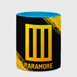 Кружка 3D Paramore - gold gradient, цвет: 3D-белый + небесно-голубой — фото 2