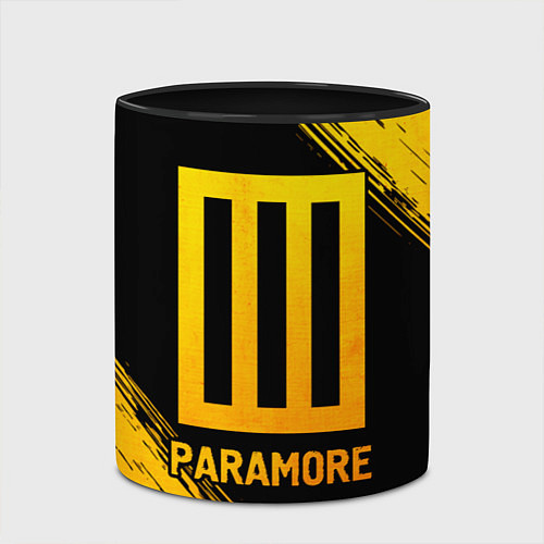 Кружка цветная Paramore - gold gradient / 3D-Белый + черный – фото 2