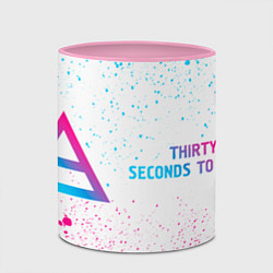 Кружка 3D Thirty Seconds to Mars neon gradient style по-гори, цвет: 3D-белый + розовый — фото 2