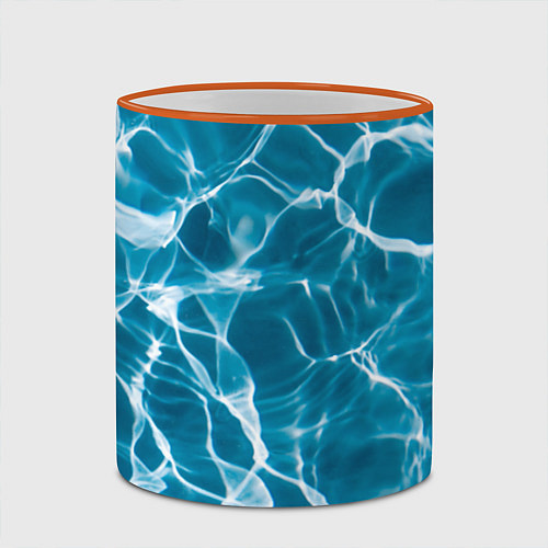 Кружка цветная Кристально чистая вода / 3D-Оранжевый кант – фото 2