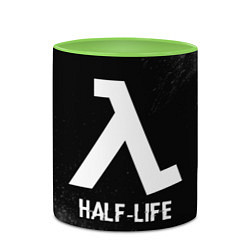 Кружка 3D Half-Life glitch на темном фоне, цвет: 3D-белый + светло-зеленый — фото 2