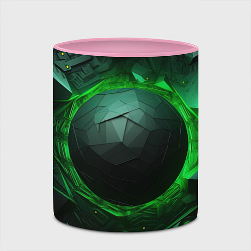 Кружка цветная Абстрактная гармония зеленого / 3D-Белый + розовый – фото 2