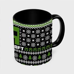 Кружка 3D Minecraft christmas sweater, цвет: 3D-белый + черный