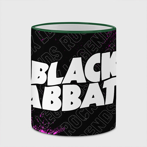 Кружка цветная Black Sabbath rock legends по-горизонтали / 3D-Зеленый кант – фото 2