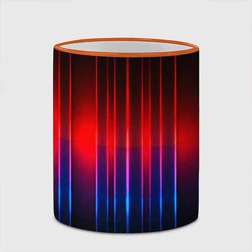 Кружка цветная Неоновый узор неоновая шкала / 3D-Оранжевый кант – фото 2