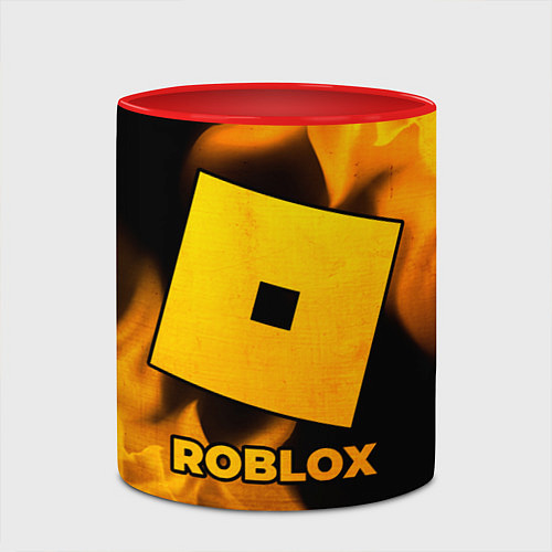 Кружка цветная Roblox - gold gradient / 3D-Белый + красный – фото 2