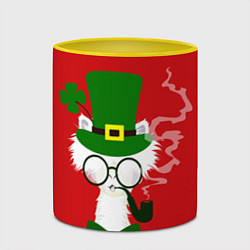 Кружка 3D Лама - альпака в день Патрика, цвет: 3D-белый + желтый — фото 2