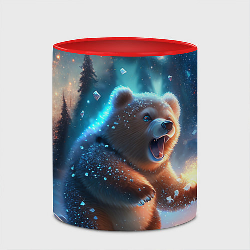 Кружка цветная Полярный мишка / 3D-Белый + красный – фото 2