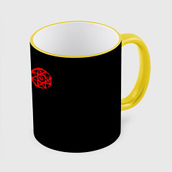 Кружка 3D Стальной алхимик - красная печать Альфонс, цвет: 3D-желтый кант