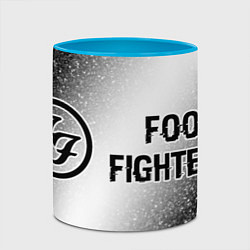 Кружка 3D Foo Fighters glitch на светлом фоне по-горизонтали, цвет: 3D-белый + небесно-голубой — фото 2