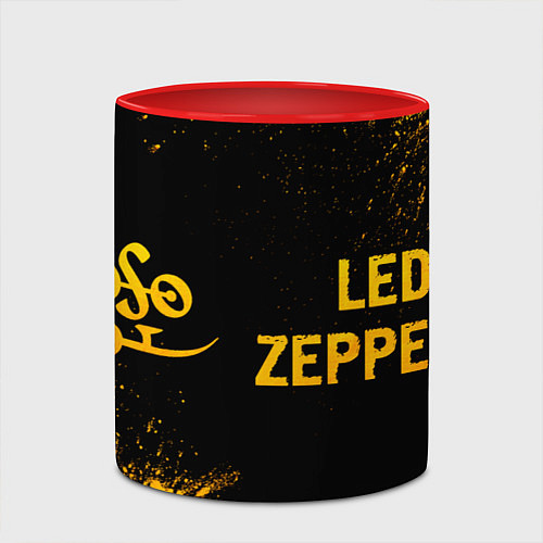 Кружка цветная Led Zeppelin - gold gradient по-горизонтали / 3D-Белый + красный – фото 2