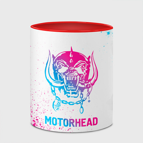 Кружка цветная Motorhead neon gradient style / 3D-Белый + красный – фото 2