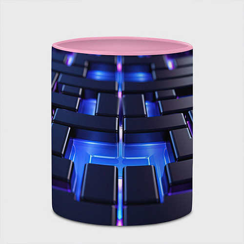 Кружка цветная Плиты абстракции / 3D-Белый + розовый – фото 2