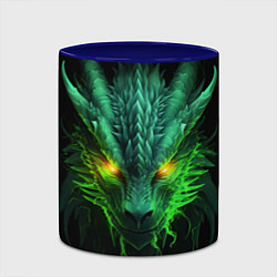 Кружка 3D Светящийся зеленый дракон 2024, цвет: 3D-белый + синий — фото 2