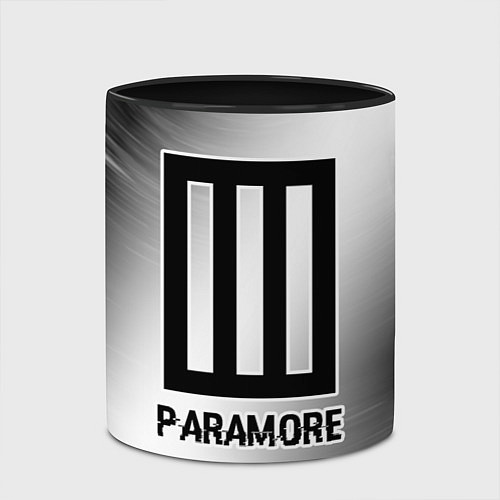 Кружка цветная Paramore glitch на светлом фоне / 3D-Белый + черный – фото 2