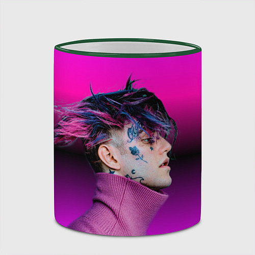 Кружка цветная Lil Peep фиолетовый лук / 3D-Зеленый кант – фото 2