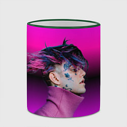 Кружка 3D Lil Peep фиолетовый лук, цвет: 3D-зеленый кант — фото 2