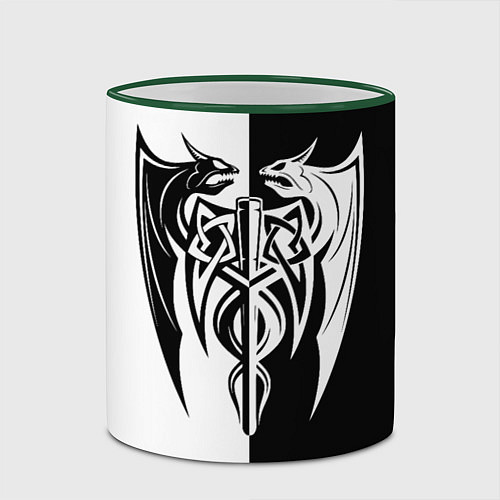 Кружка цветная Демоны - кельтика / 3D-Зеленый кант – фото 2