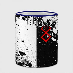 Кружка 3D Берсерк знак жертвы - черно-белые брызги, цвет: 3D-синий кант — фото 2