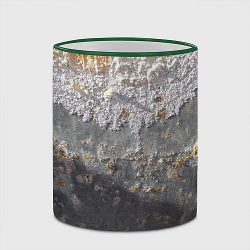 Кружка цветная Коррозия металла гранж текстура / 3D-Зеленый кант – фото 2