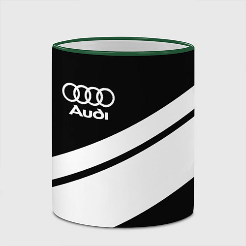 Кружка цветная Audi sport line / 3D-Зеленый кант – фото 2