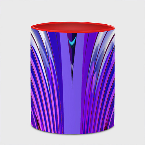 Кружка цветная Фиолетовые линии и полосы / 3D-Белый + красный – фото 2