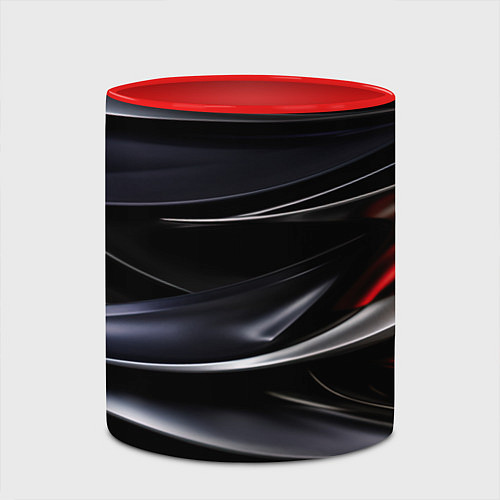 Кружка цветная Black red abstract / 3D-Белый + красный – фото 2