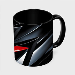 Кружка 3D Red black abstract, цвет: 3D-белый + черный