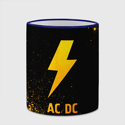 Кружка цветная AC DC - gold gradient / 3D-Синий кант – фото 2