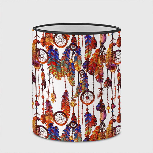 Кружка цветная Ловцы снов этническое искусство / 3D-Черный кант – фото 2