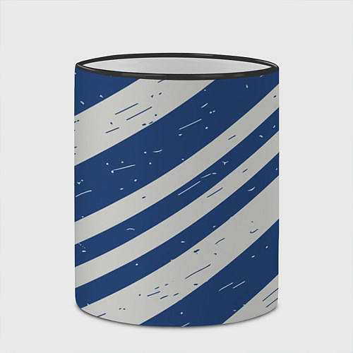 Кружка цветная Сине-белый шик / 3D-Черный кант – фото 2