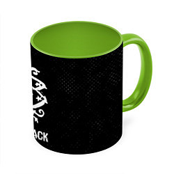 Кружка 3D Nickelback glitch на темном фоне, цвет: 3D-белый + светло-зеленый