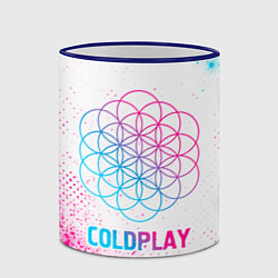 Кружка 3D Coldplay neon gradient style, цвет: 3D-синий кант — фото 2