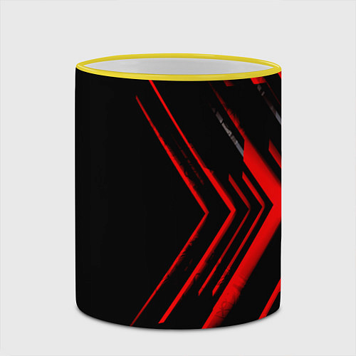 Кружка цветная Красные стрелки / 3D-Желтый кант – фото 2