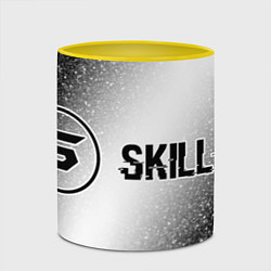 Кружка 3D Skillet glitch на светлом фоне по-горизонтали, цвет: 3D-белый + желтый — фото 2
