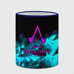 Кружка 3D Assassins Creed flame neon, цвет: 3D-синий кант — фото 2