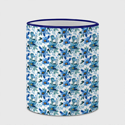 Кружка 3D Полевые голубые цветы паттерн, цвет: 3D-синий кант — фото 2