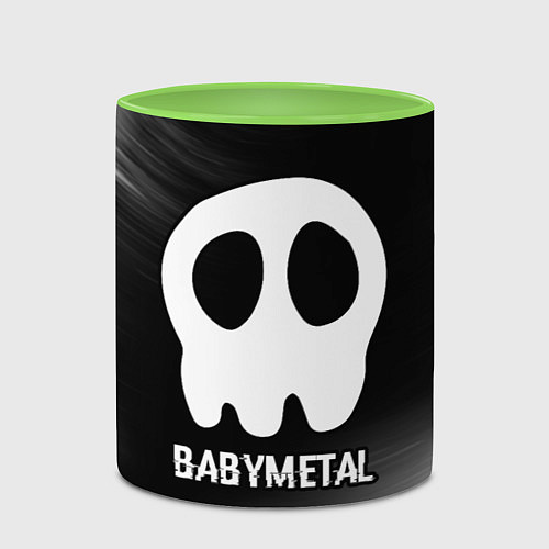 Кружка цветная Babymetal glitch на темном фоне / 3D-Белый + светло-зеленый – фото 2