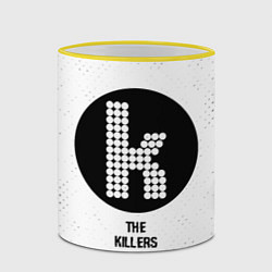 Кружка 3D The Killers glitch на светлом фоне, цвет: 3D-желтый кант — фото 2