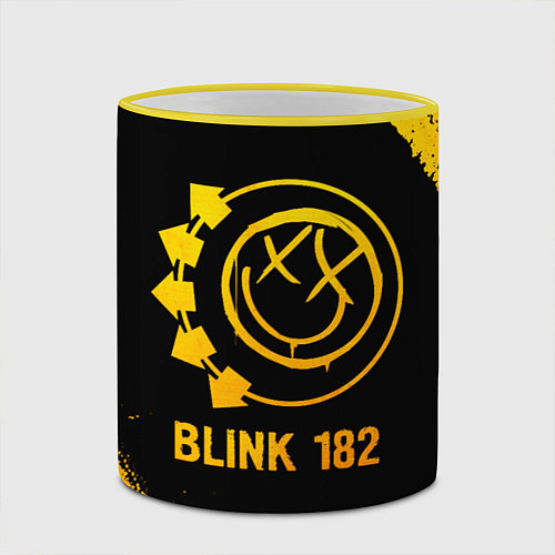 Кружка цветная Blink 182 - gold gradient / 3D-Желтый кант – фото 2