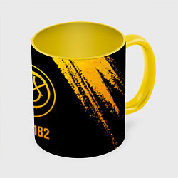 Кружка 3D Blink 182 - gold gradient, цвет: 3D-белый + желтый