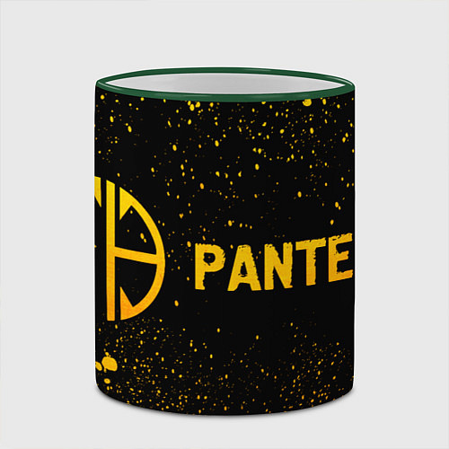 Кружка цветная Pantera - gold gradient по-горизонтали / 3D-Зеленый кант – фото 2