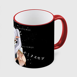 Кружка 3D Фрирен в купальнике, цвет: 3D-красный кант