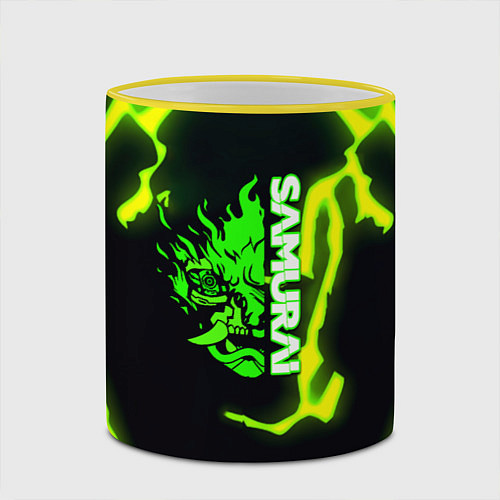 Кружка цветная Samurai toxic games / 3D-Желтый кант – фото 2