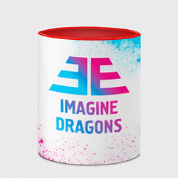 Кружка 3D Imagine Dragons neon gradient style, цвет: 3D-белый + красный — фото 2