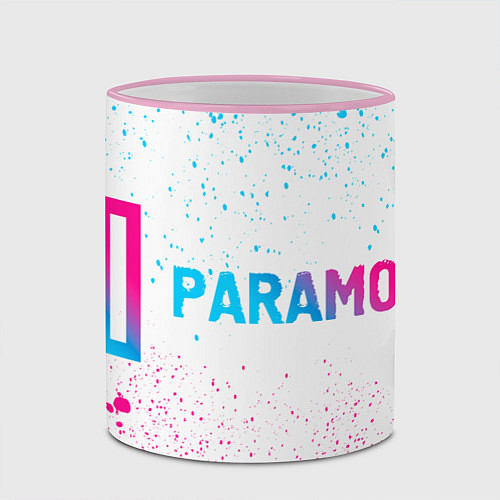 Кружка цветная Paramore neon gradient style по-горизонтали / 3D-Розовый кант – фото 2