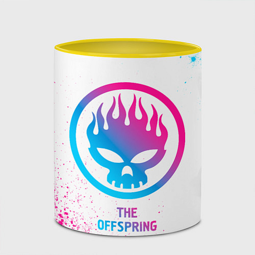 Кружка цветная The Offspring neon gradient style / 3D-Белый + желтый – фото 2