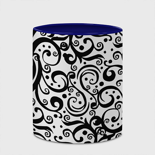 Кружка цветная Чёрный кружевной узор / 3D-Белый + синий – фото 2