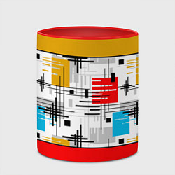 Кружка 3D Узор красного горчичного цвета, цвет: 3D-белый + красный — фото 2