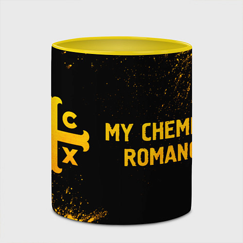 Кружка цветная My Chemical Romance - gold gradient по-горизонтали / 3D-Белый + желтый – фото 2